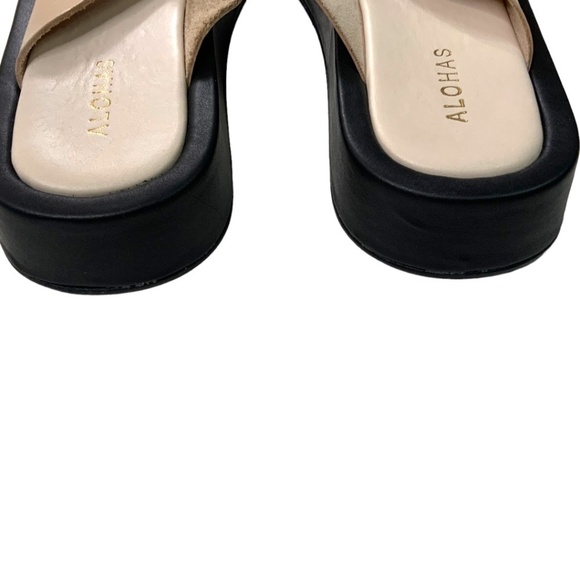 ALOHAS Genuine Leather Platform Flip-flops NWOT MADE IN SPAIN US Sz 10 - 10.5 - Picture 6 of 11